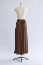 Polka Dot Satin Lace Trim Skirt