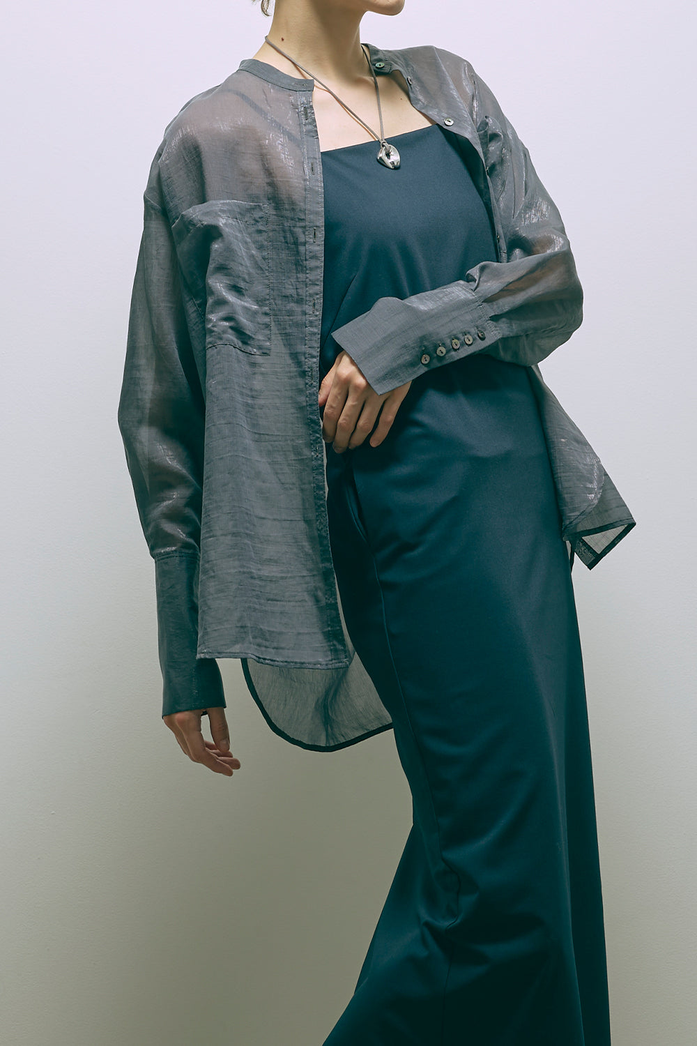 Long Cuff Sheer Blouse