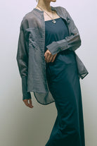 Long Cuff Sheer Blouse