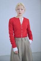 Multi-button 2Way Knit レッド size:F model:162cm MIU