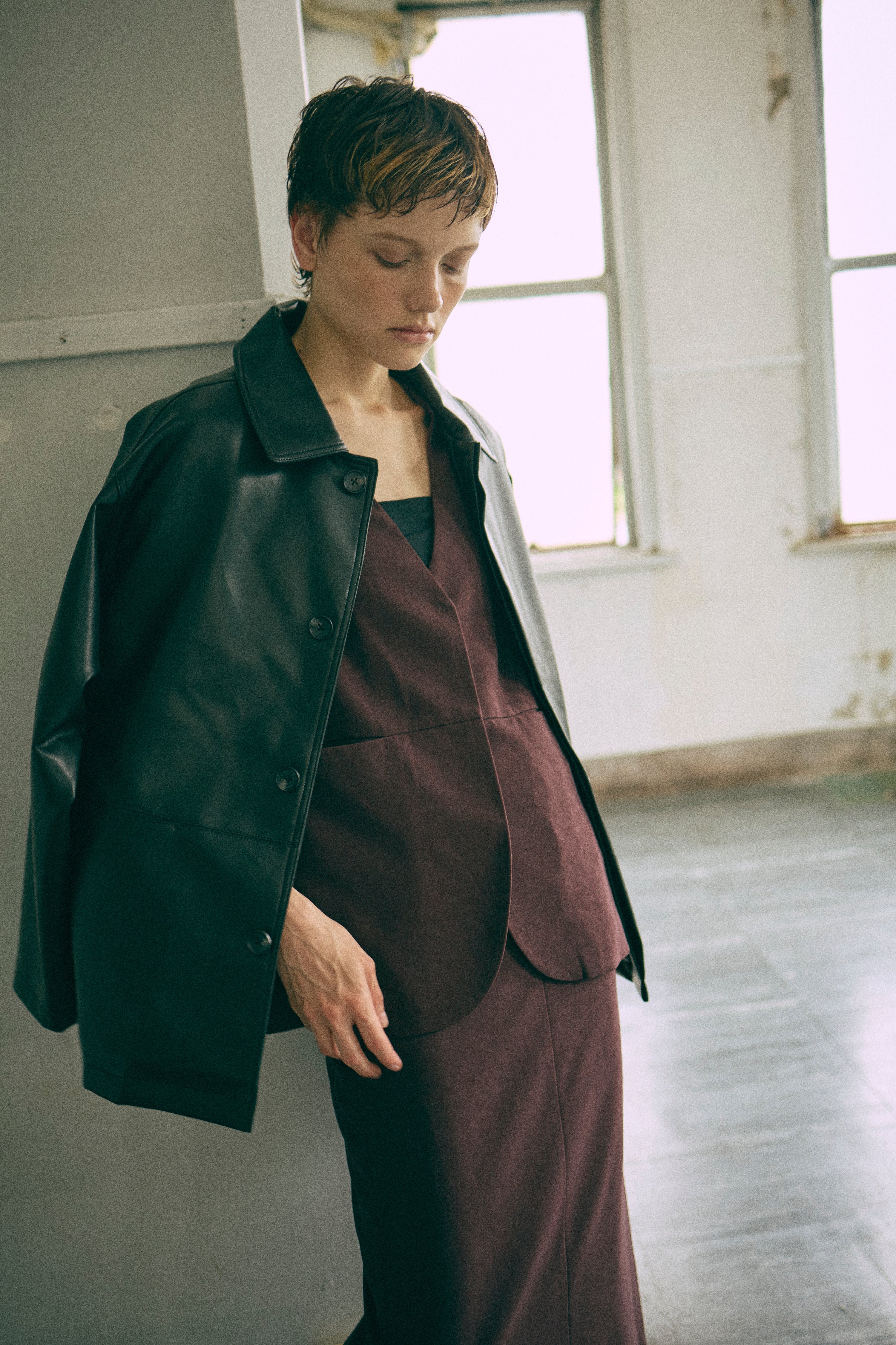 【Set Up】Faux Suede Gilet
