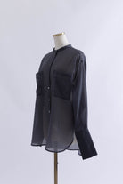 Long Cuff Sheer Blouse