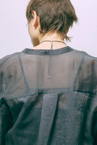 Long Cuff Sheer Blouse