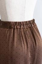 Polka Dot Satin Lace Trim Skirt
