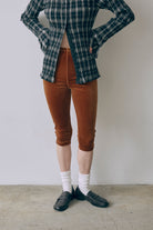 Velour Slim-Fit Biker Leggings