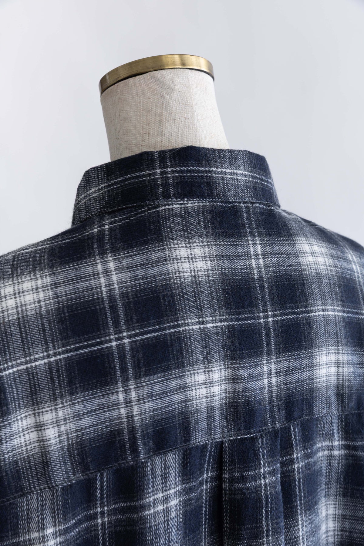 Layered Stole Flannel Shirt ネイビー