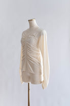 Sheer Velour Draped Cardigan