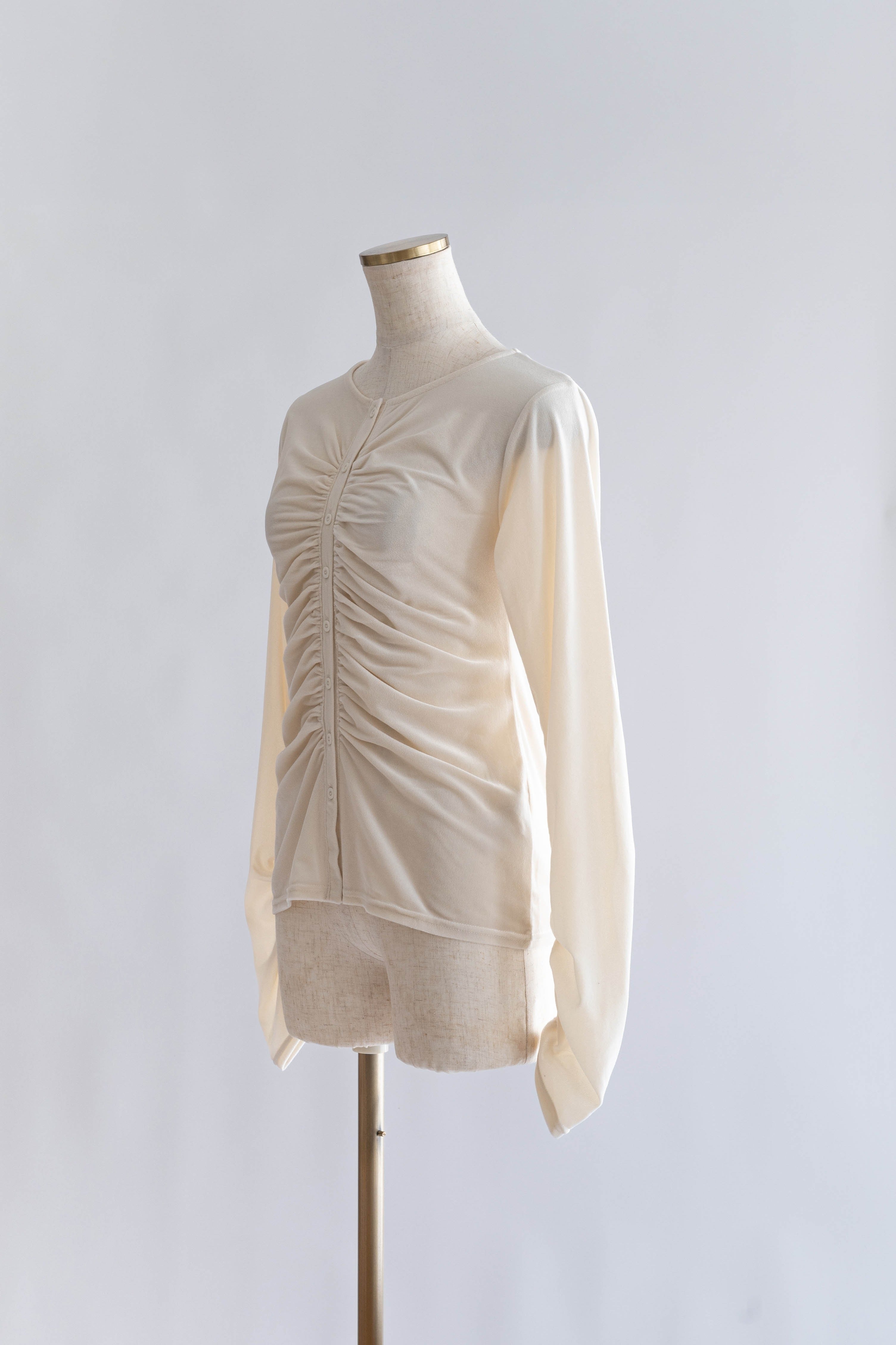 Sheer Velour Draped Cardigan