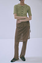 Cut Lace Soft Flare Pants & Layered Skirt Set