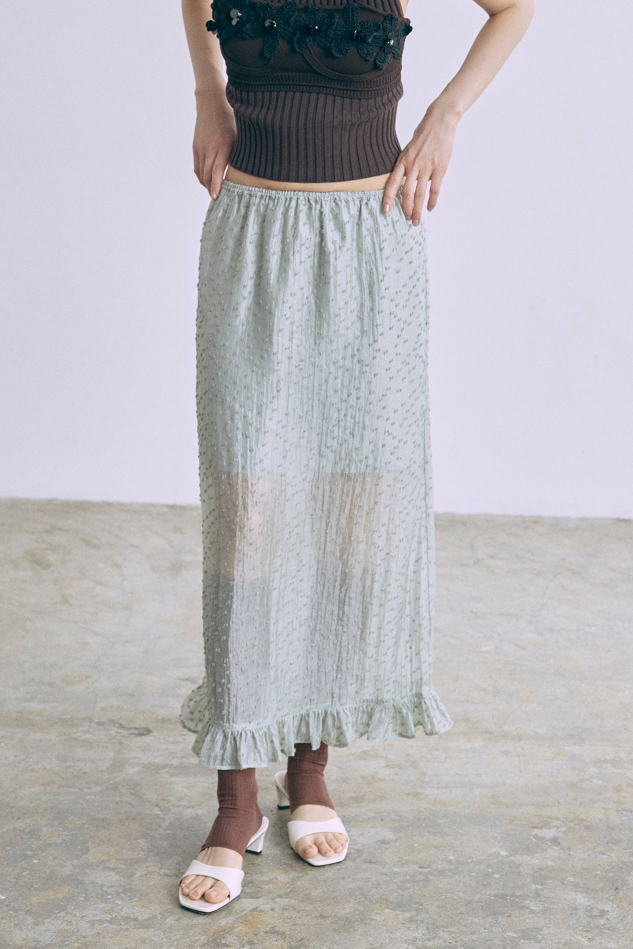 Sheer Dot Layered Skirt – EN NEUME
