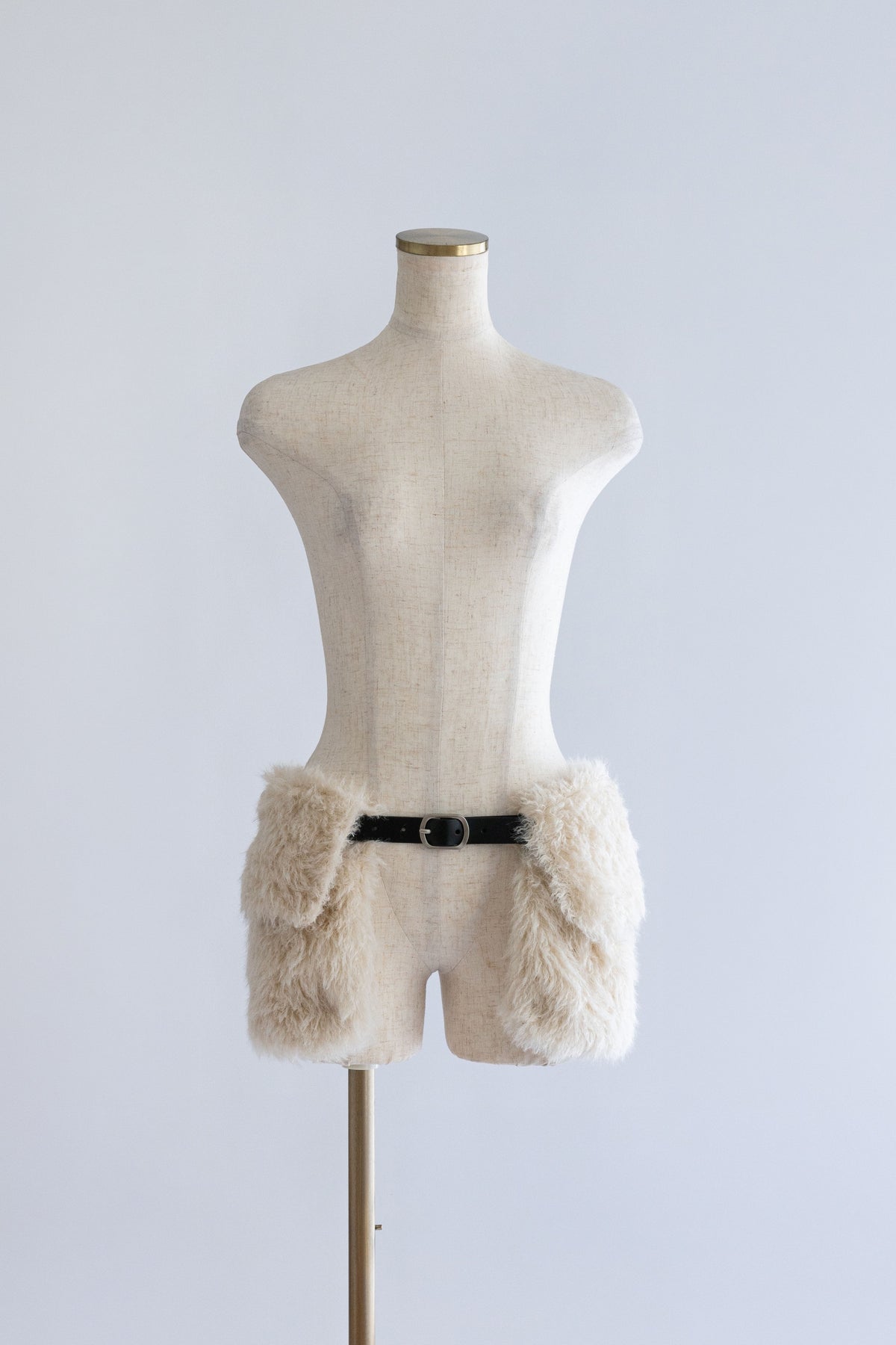 Faux Fur Pocket Belt アイボリー