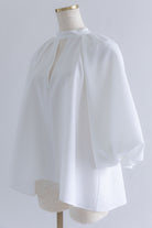 Flared Balloon Sleeve Blouse