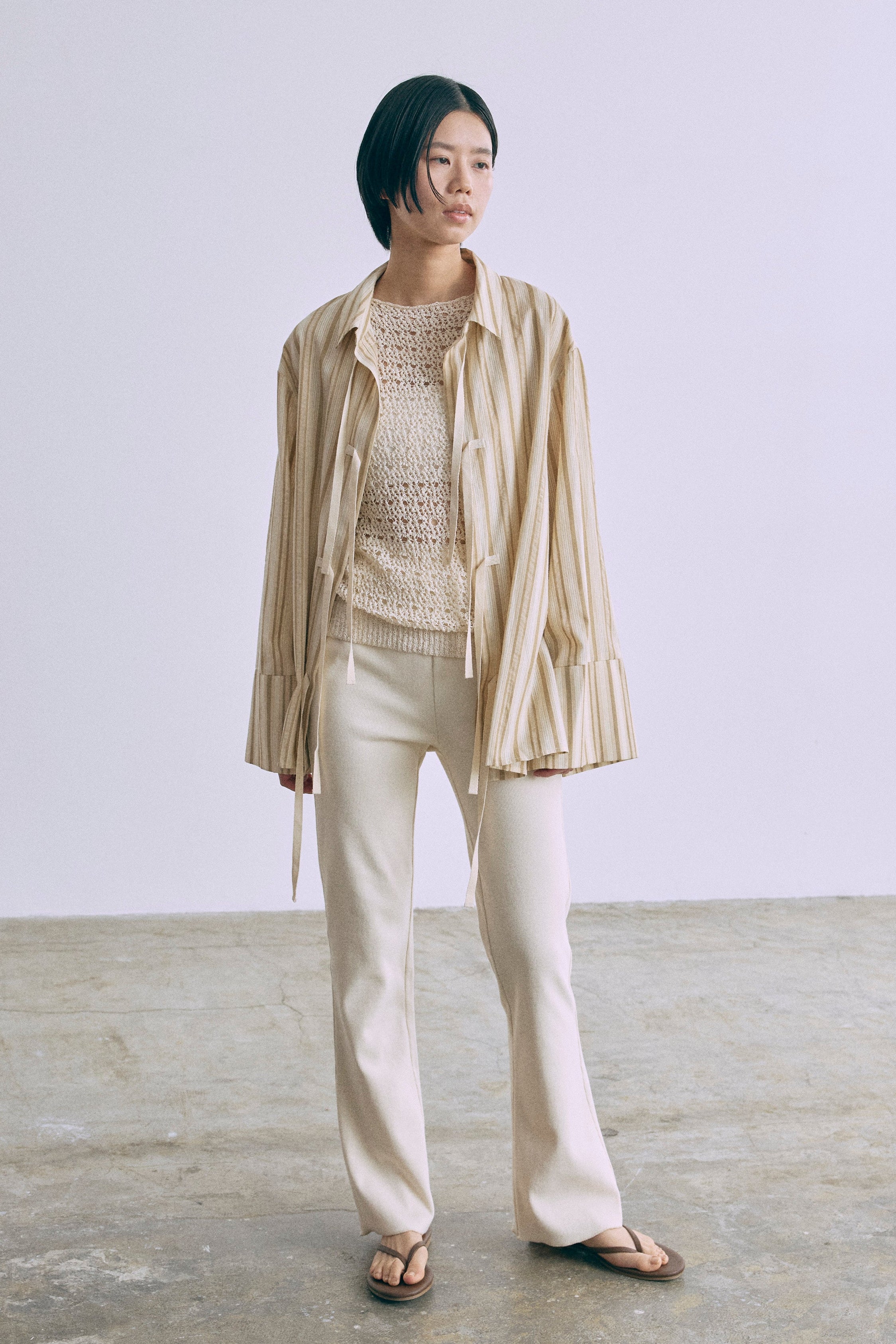 エンノイム　EN NEUMEストライプシャツ Multi-Stripe Knotted Shirt – EN NEUME