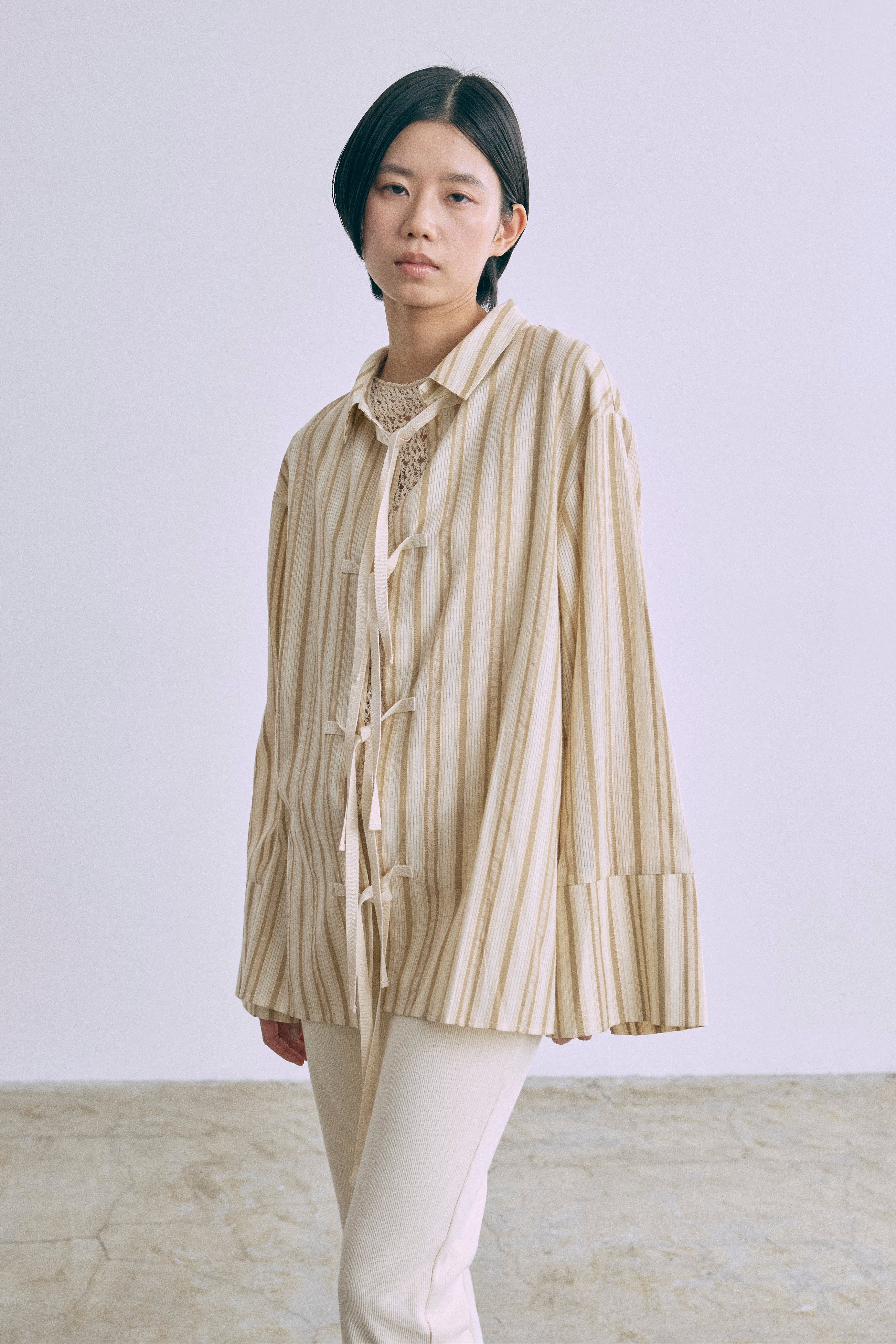 Multi-Stripe Knotted Shirt – EN NEUME