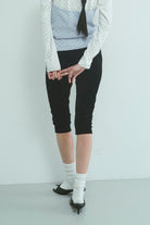 Velour Slim-Fit Biker Leggings