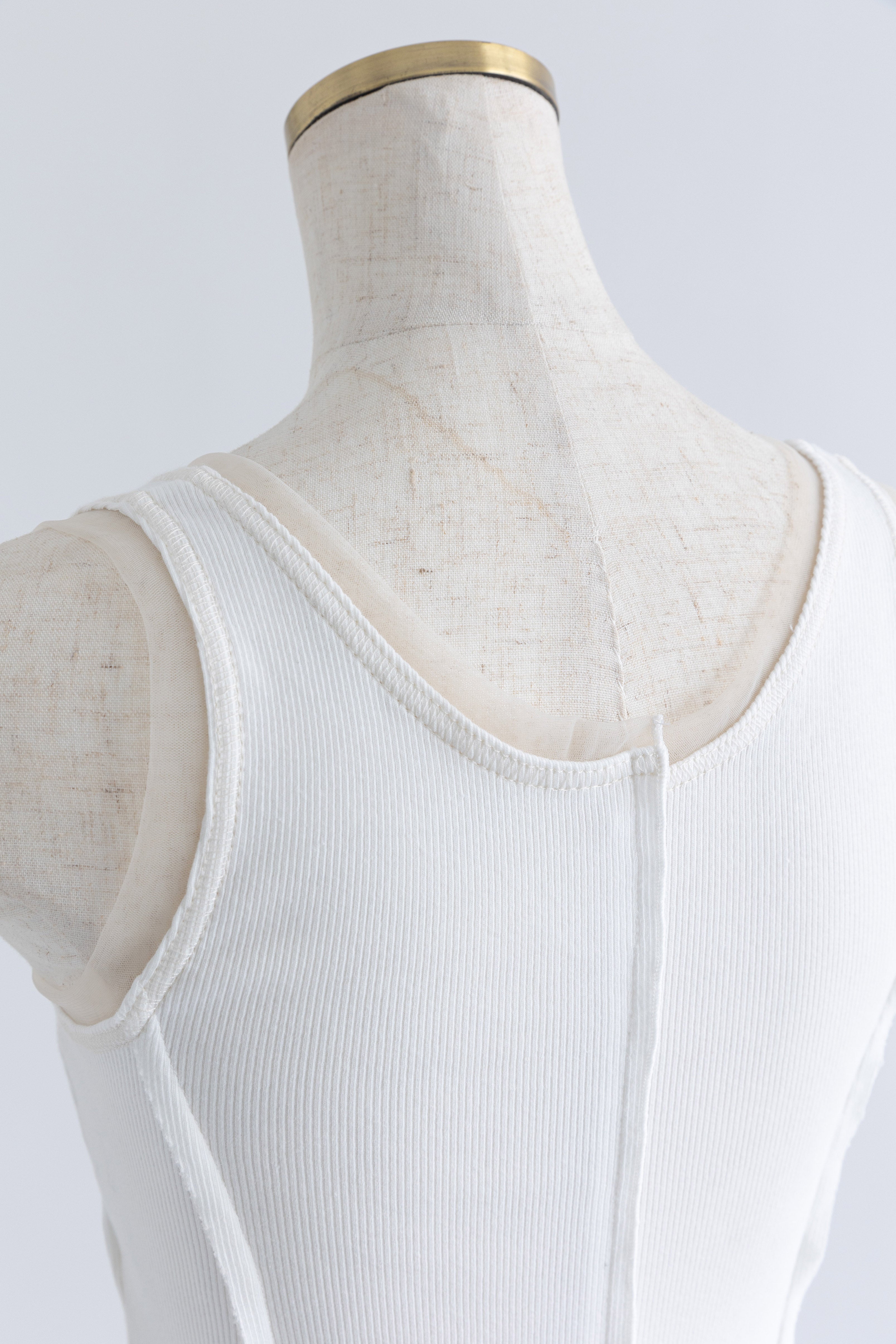 Tulle Piping Tank Top
