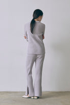 【Set Up】Chenille Rib Flared Pants パープル