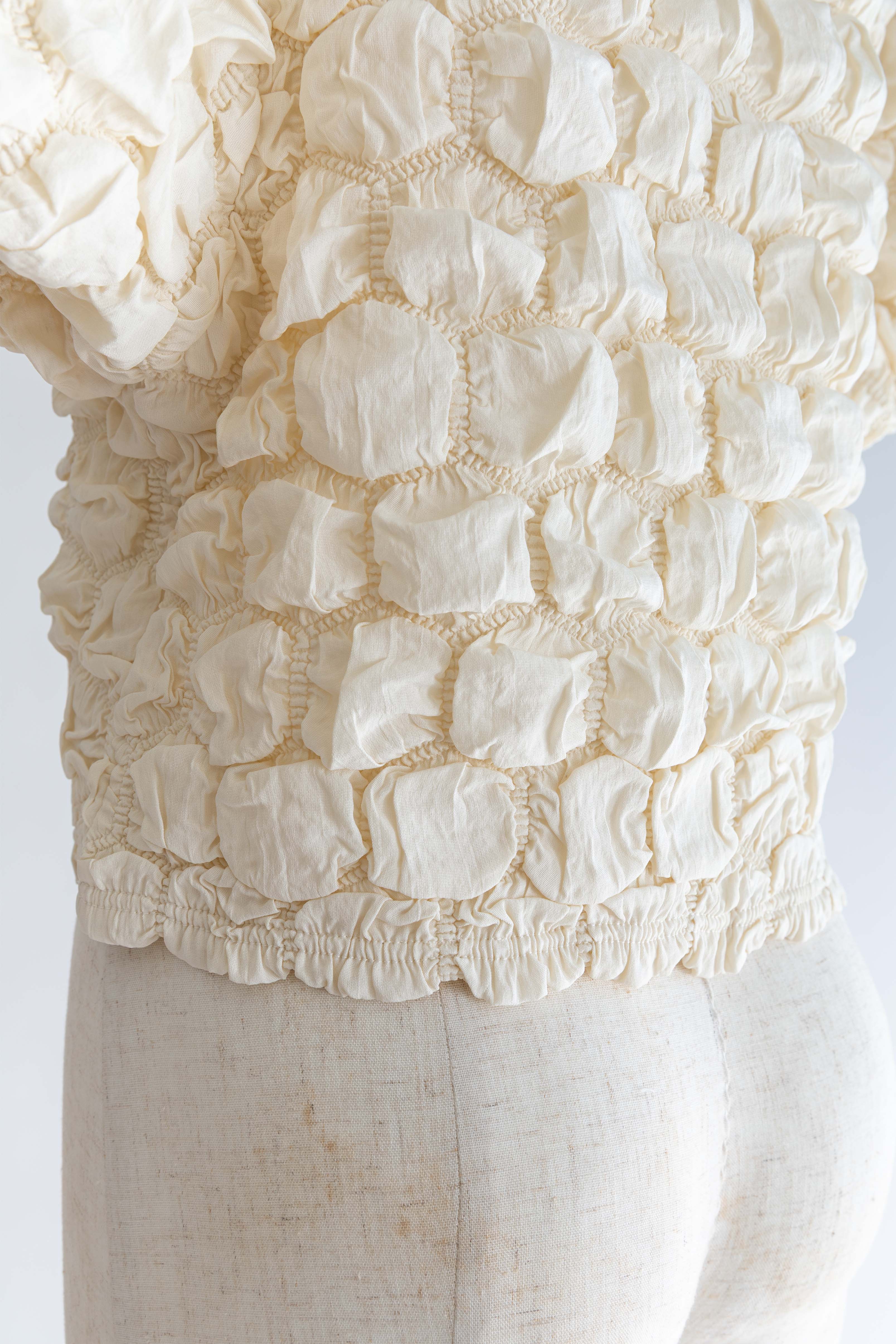 Puff Smocked Short Blouse アイボリー