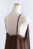 Polka Dot Satin Lace Cami Dress