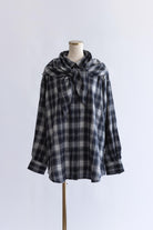 Layered Stole Flannel Shirt ネイビー