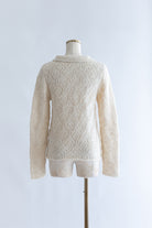 Mohair-Like Open Knit Polo アイボリー