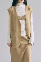 【Set Up】Faux Suede Gilet