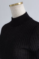Bottleneck Sheer Rib Knit