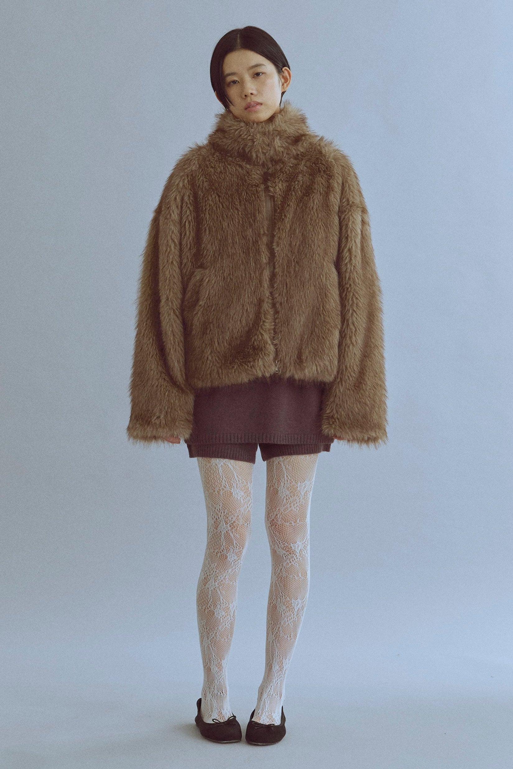 Alpaca-Touch Knit Mini Skirt