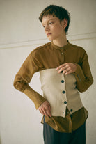 Crewneck Knit ＆ Rib Knit Bustier Set