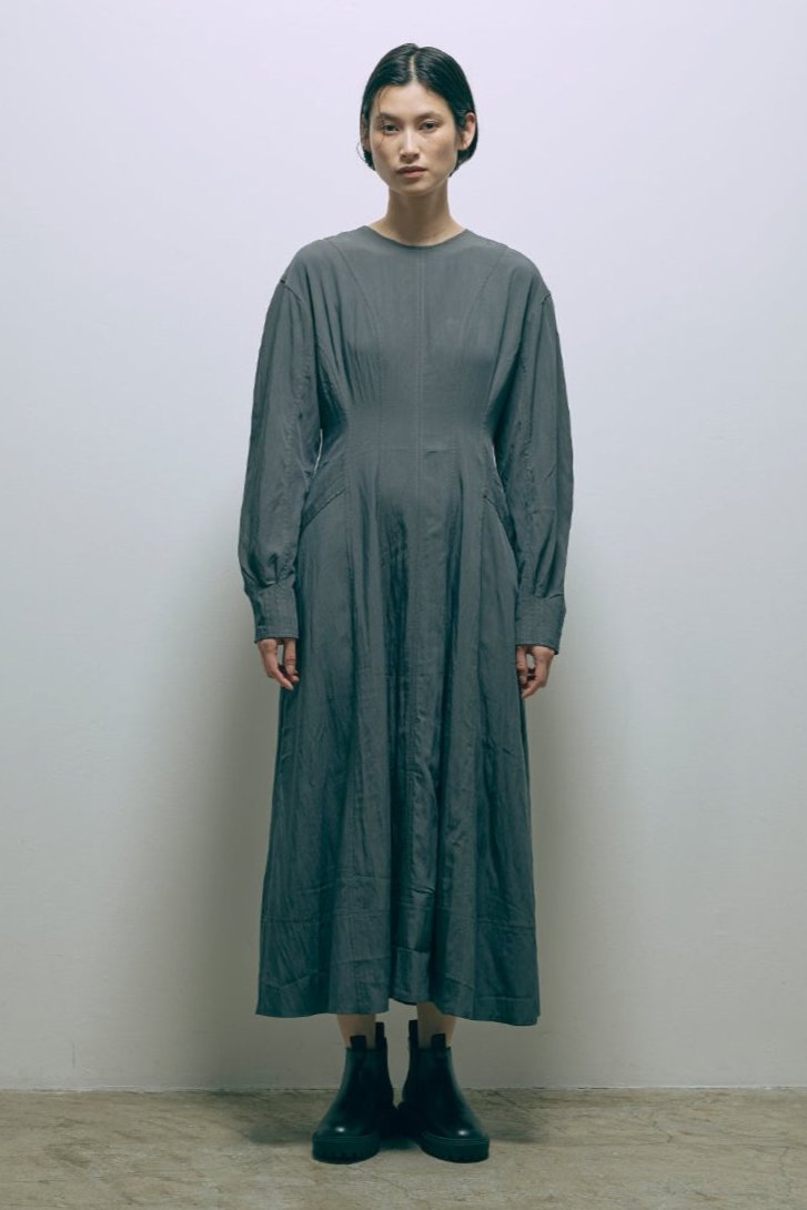 Volume Sleeve Soft Flare Dress