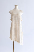 Polka Dot Satin Lace Cami Dress アイボリー