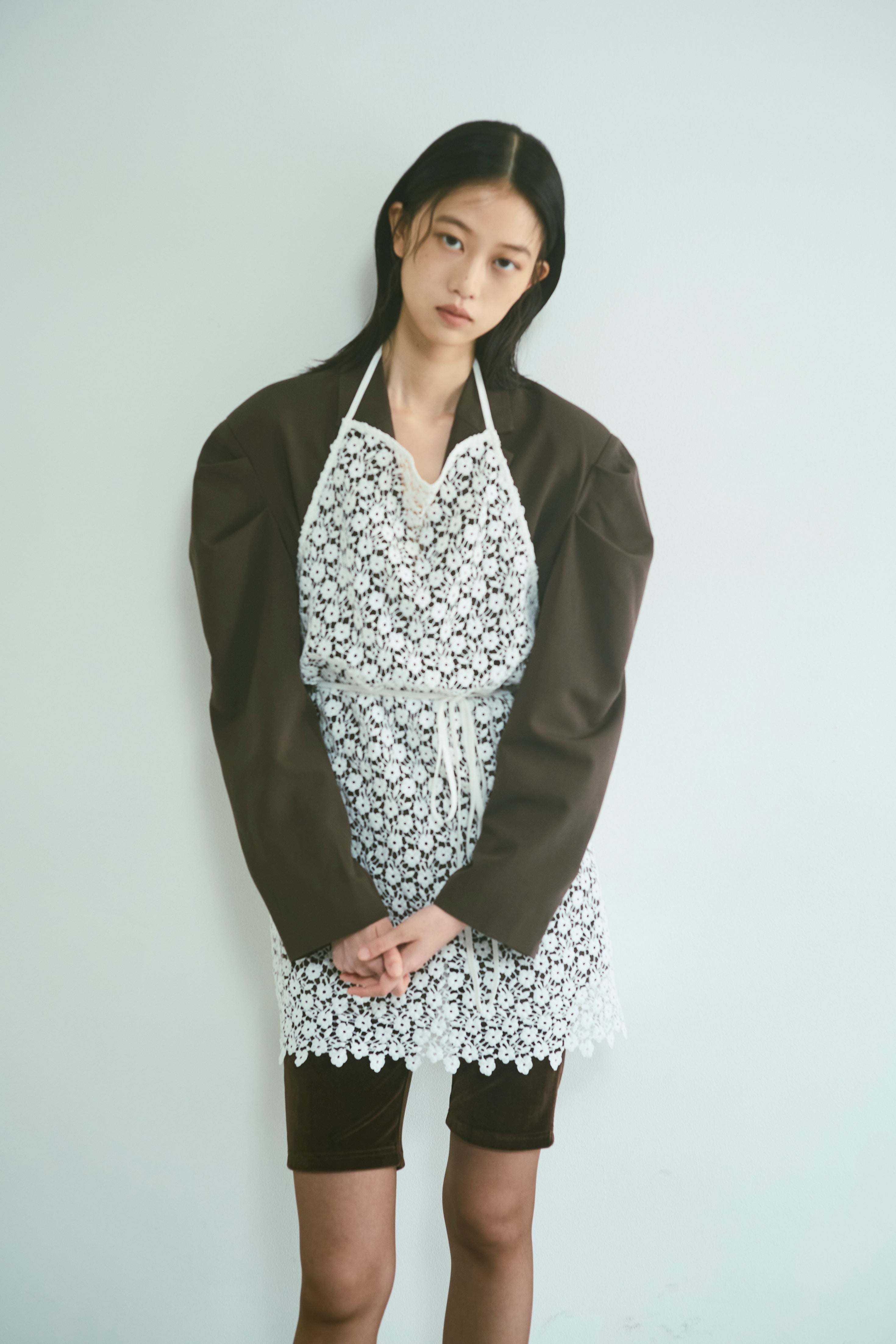 Gathered Shoulder Fitted Jacket