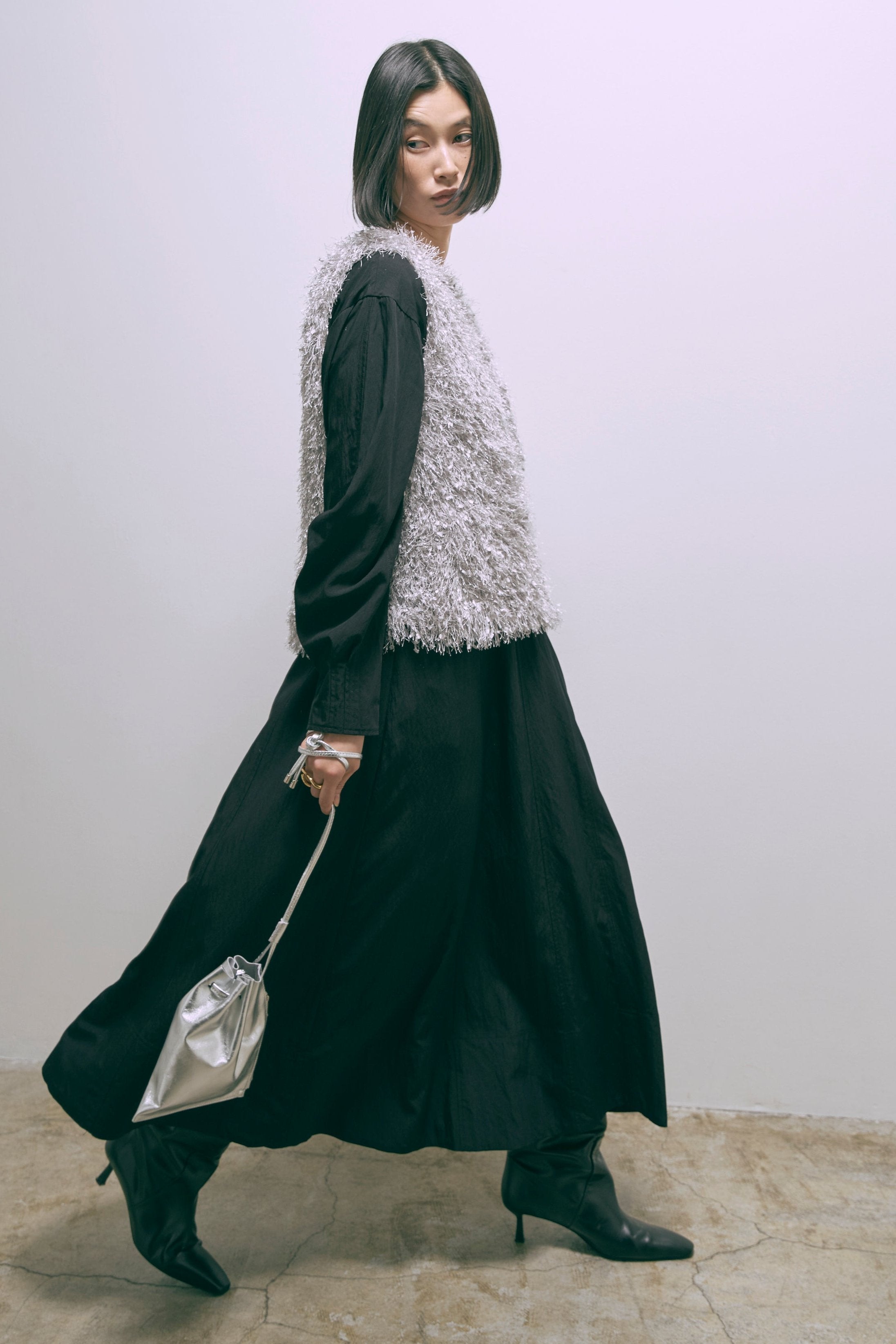Volume Sleeve Soft Flare Dress