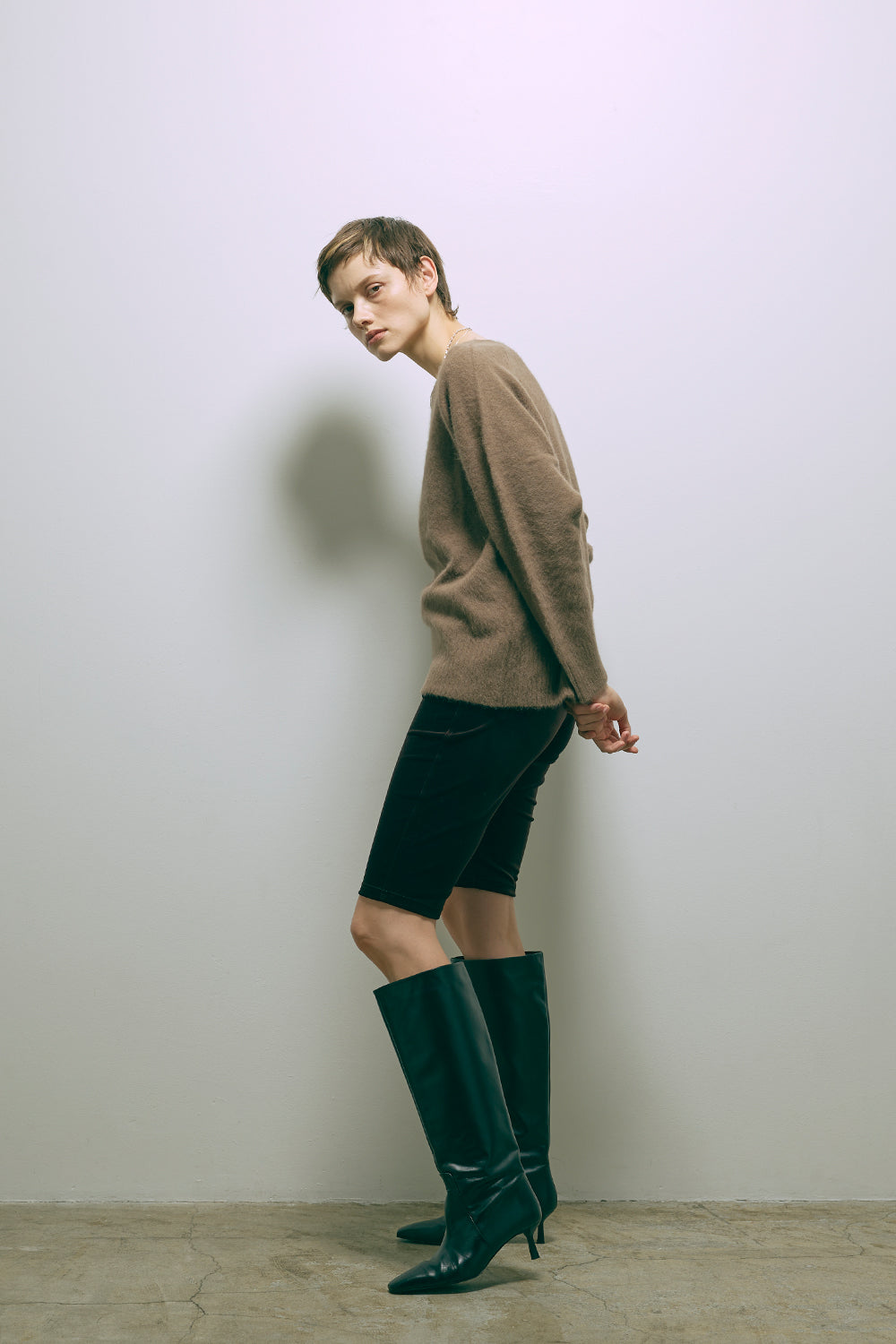 Vneck Fox Over Knit