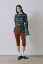 Smocked Check Blouse