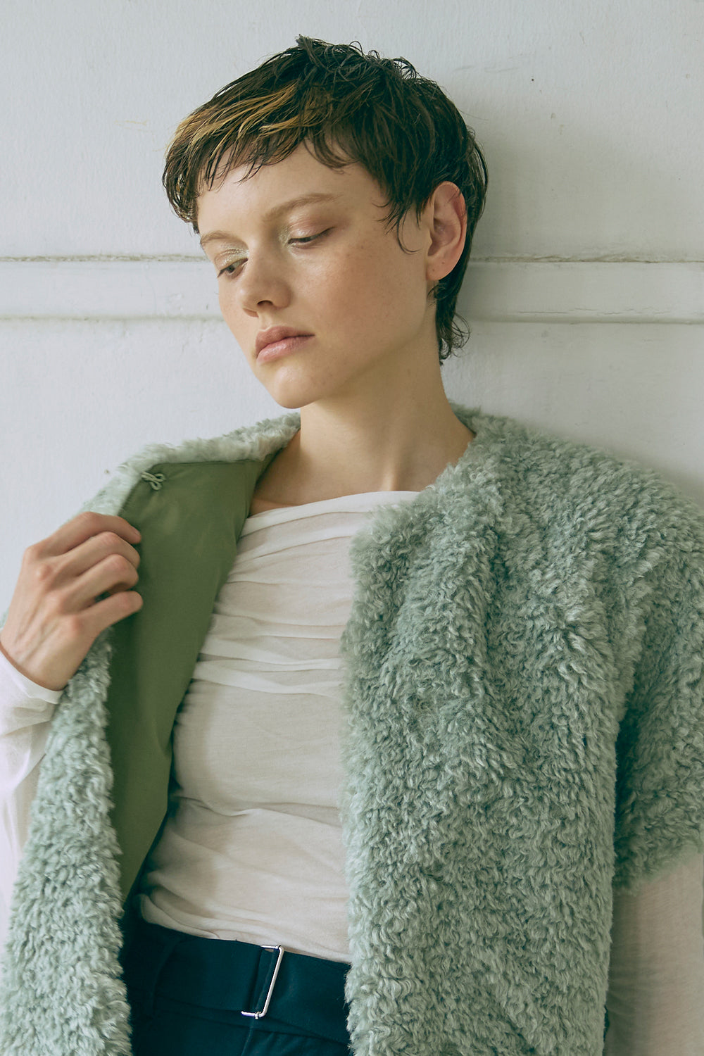Short Sleeve Fur Jacket