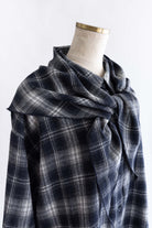 Layered Stole Flannel Shirt ネイビー
