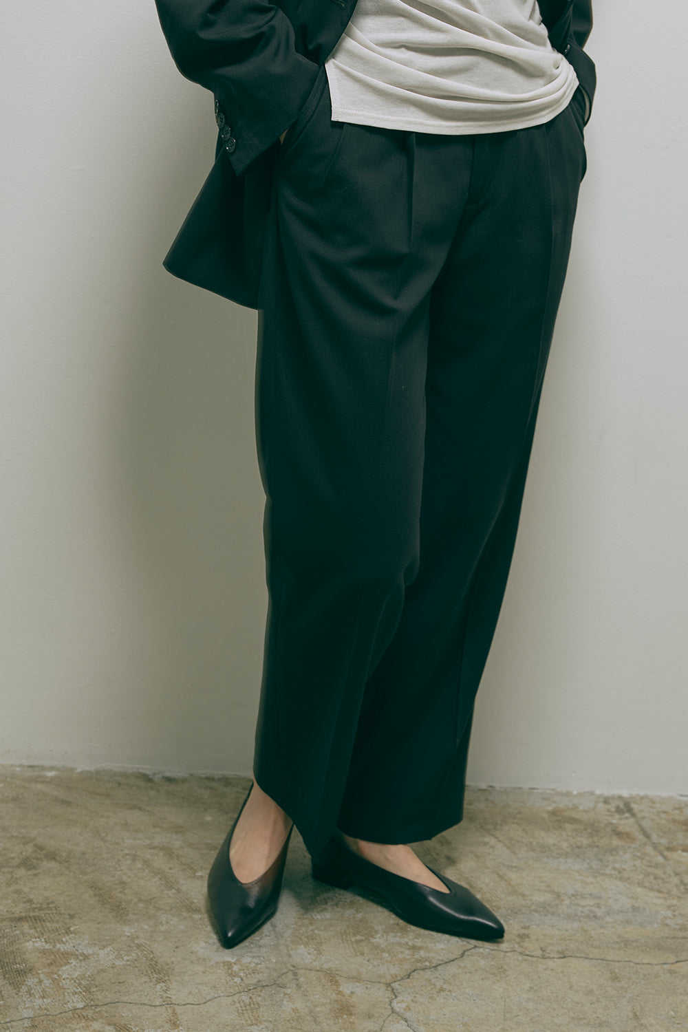 2way Pointed Toe Flat Shoes ブラック