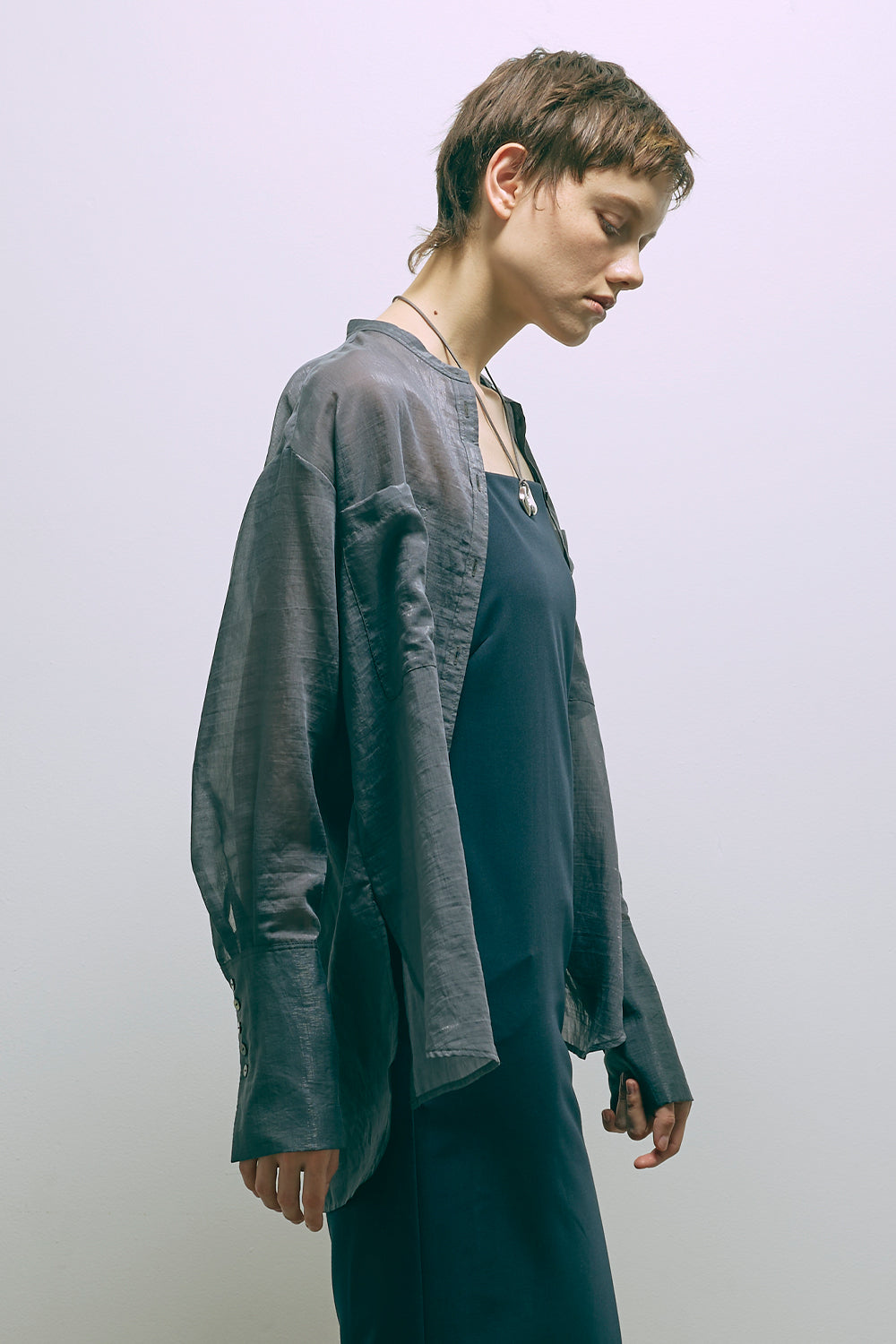 Long Cuff Sheer Blouse