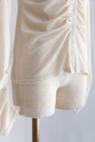 Sheer Velour Draped Cardigan
