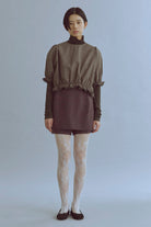 Alpaca-Touch Knit Mini Skirt ブラウン