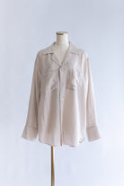 Silk-Like Oversized Shirt ベージュ