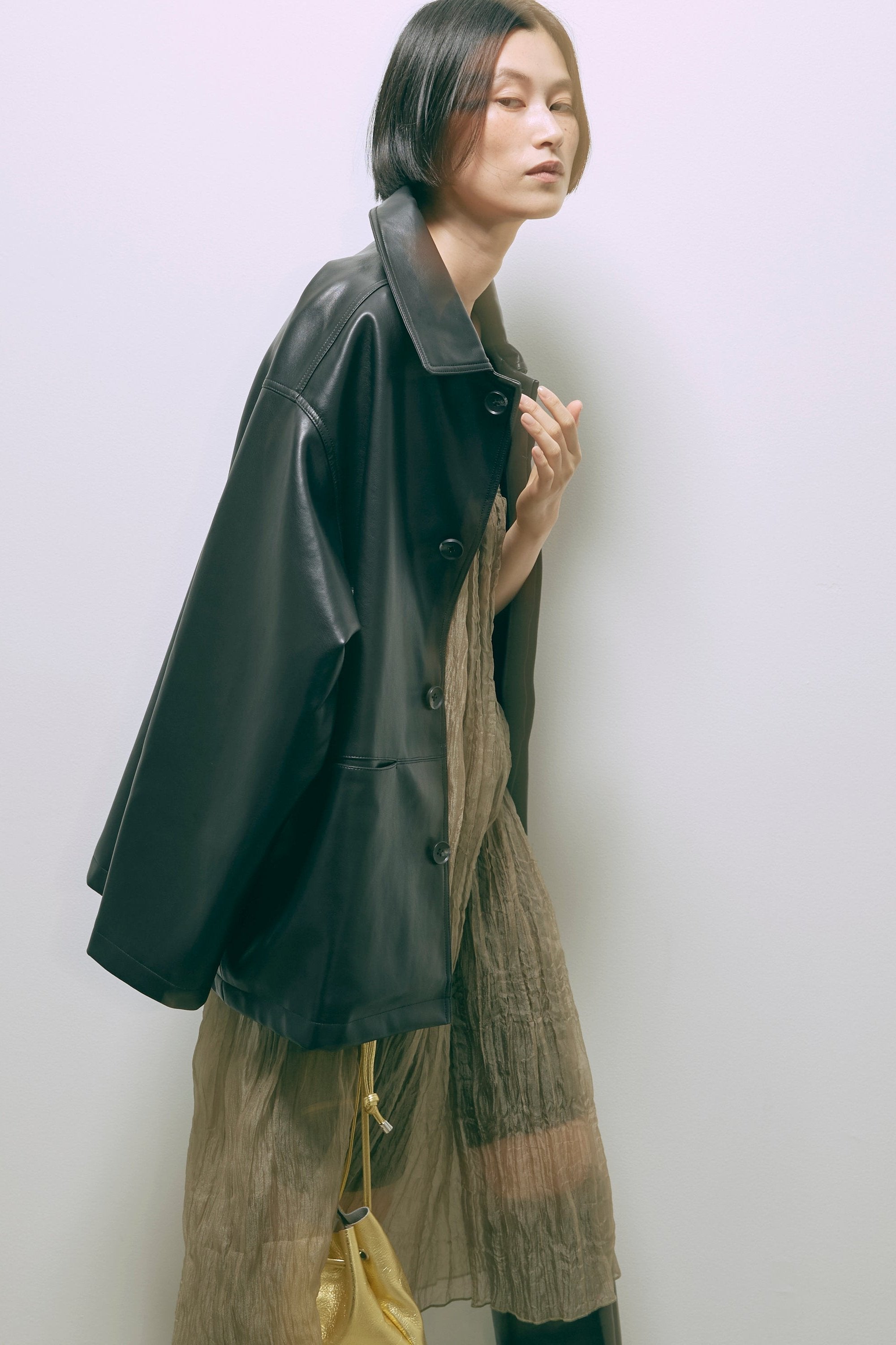 Faux Leather Over Jacket