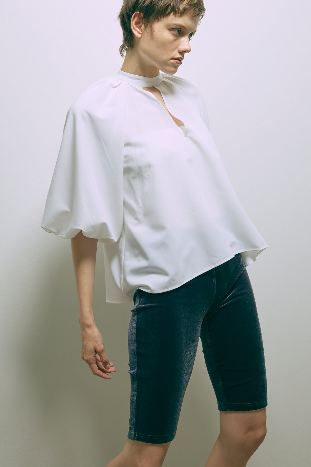Flared Balloon Sleeve Blouse