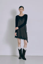 Polka Dot Satin Lace Cami Dress