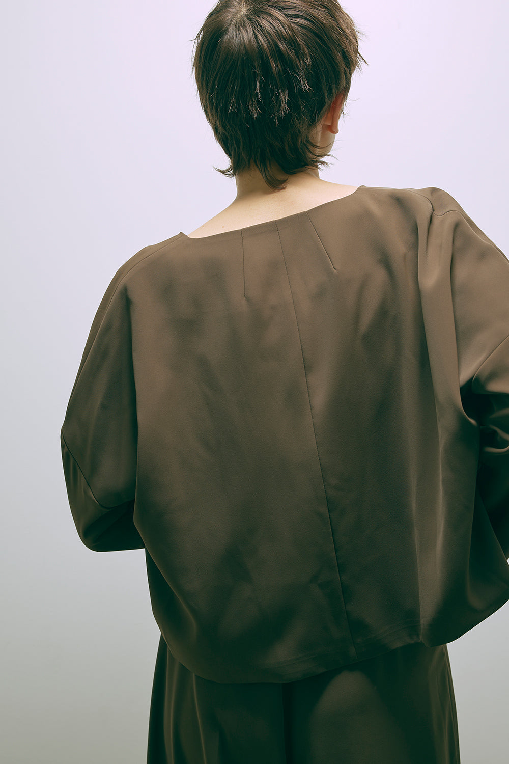 Dropped Shoulder Soft Jacket Set Up ブラウン