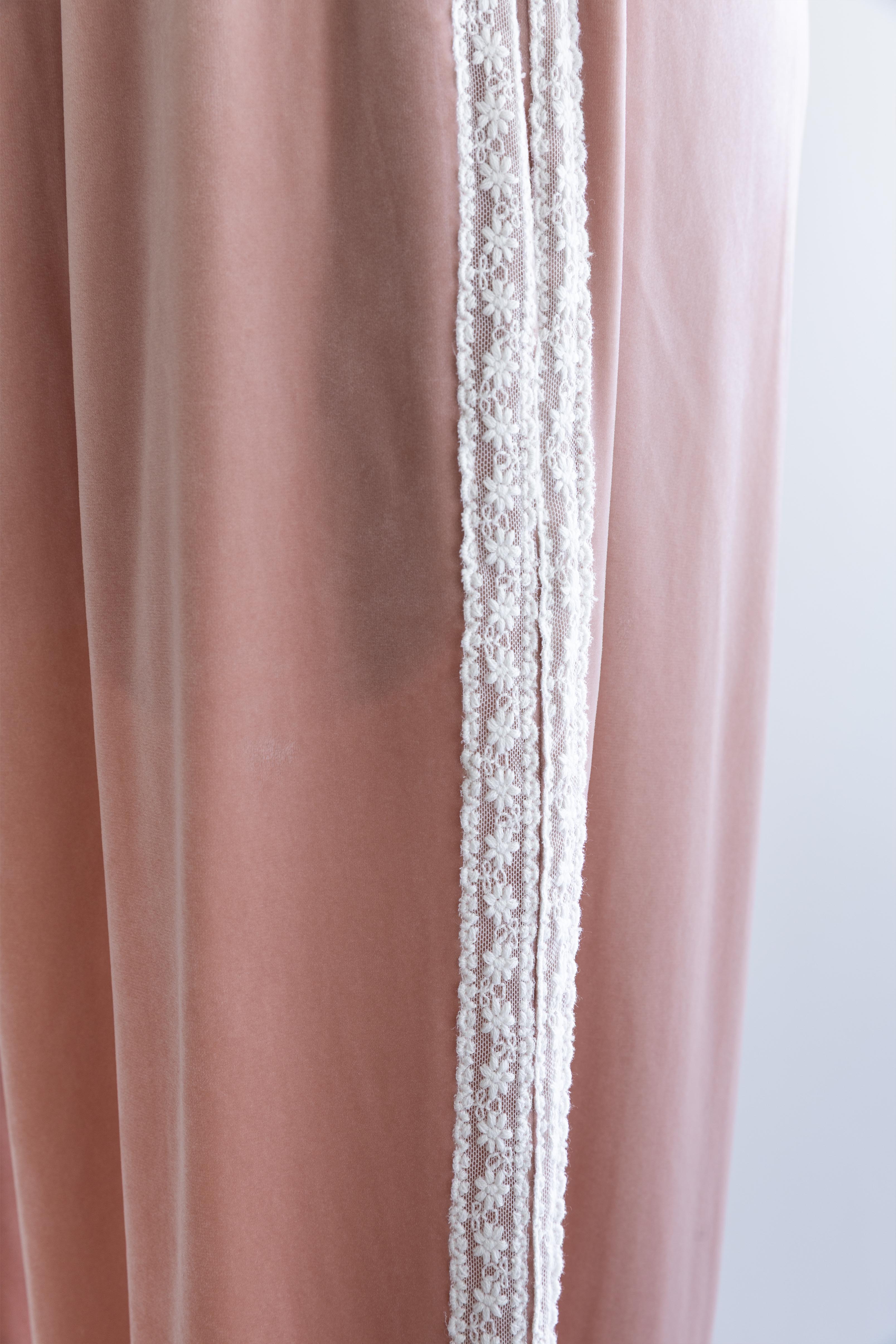 Side Lace Velour Easy Pants