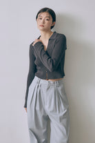 Fitted Rib Skipper Cardigan