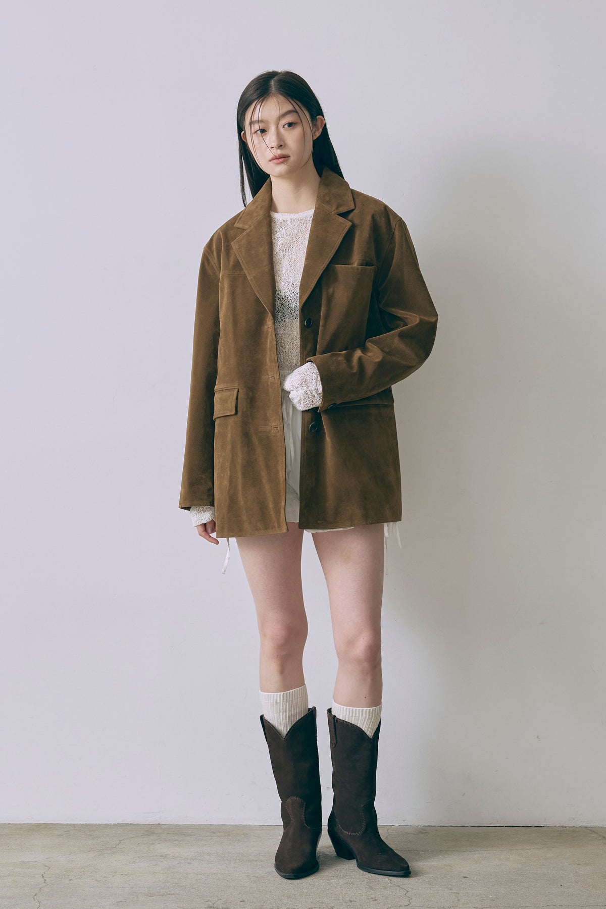 Vintage Suede Oversized Jacket キャメル size:1 model:171cm YUUMIKO