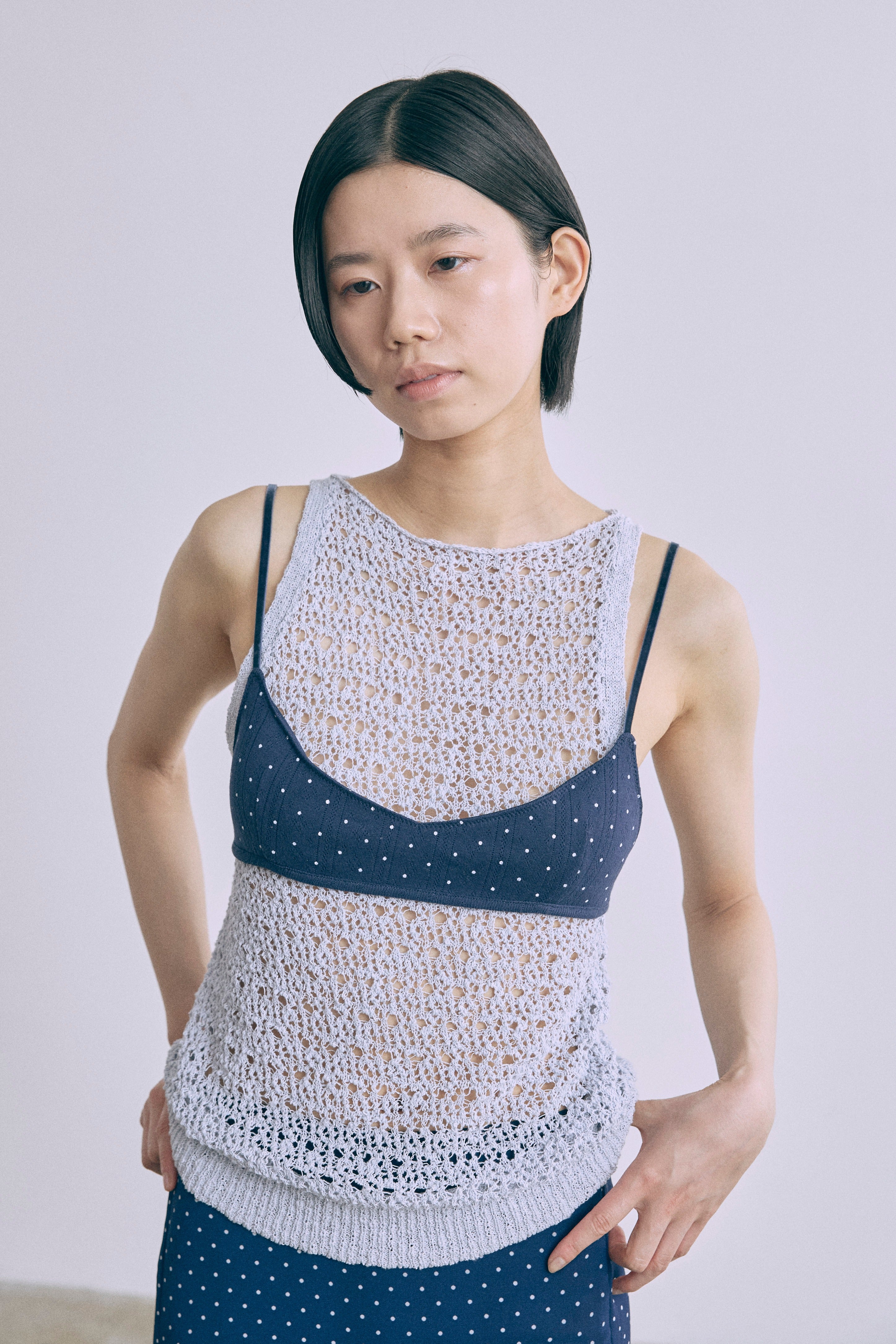 Petit Dot Bra Top ネイビー size:F model:170cm chii